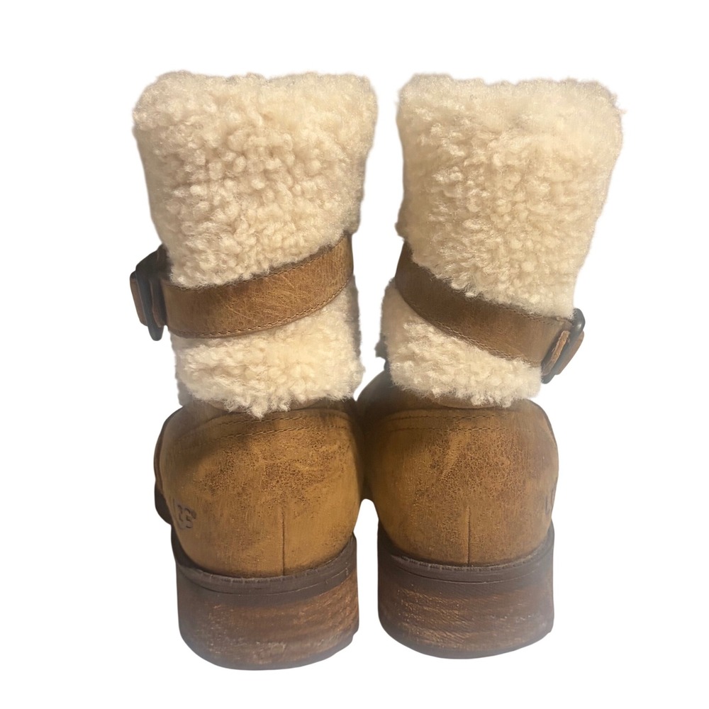 UGG Simmens Waterproof Leather Suede Boots‎ Chestnut Brown 1008220 Womens 8.5 - Picture 4 of 8